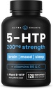 NutraChamps 5- HTP 200mg, 120 Vegan Kapsle, Čisté 5HTP 100mg Plus Co- Faktory Vitamin B6 & Vitamin C