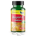 America Medic & Science Rapid-C 1000mg vitamin C dodatek (1 balení 100 tablet) Energy Booster, Denní imunitní systém Podpora, Antioxidant current 124; Vegan, Non- GMO potažený askorbická kyselina pro dospělé muže a ženy