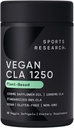 Sportovní výzkum Vegan CLA - 1250mg s aktivní konjugovanou linoleovou kyselinou pro muže a ženy 124; Non- GMO, Soy & gluten Free - 80% (90 Softgels)