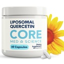 Core Med Science Liposomal Quercetin, 200mg (60 kapslí) - Quercetin dodatek Podporuje absorpci vitaminu C a zinku - Podporuje imunitní systém a srdeční zdraví, gluten- Free & Dairy- zdarma