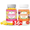 Lunakai kolagen a vitamín E Gummies Bundle - Non- GMO proti stárnutí doplňky pro muže a ženy - Přírodní žvejka s vitaminem C & 250 mg přírodní VIT E