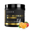 Kaged Pre Workout Powder Pre- Cvičení Elite pro muže a ženy, High Stimulant for Energy, Focus, Čerpadla, L- Citruline, Beta Alanin, Creatine & 388mg of Organic Caffeine, Orange Mango