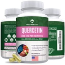 TRUTHENTIKA Quercetin s bromelainem a zinem 1050mg - Premium zink Quercetin doplňky pro imunitní, respirační a sezónní podporu - Non- GMO, gluten zdarma - 60 Veggie Kapsle