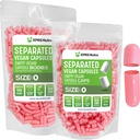 XPRS Nutra Vegan Velikost 0 Oddělené kapsle - 500 Hrabě Premium Prázdné kapsle Oddělené v sáčcích - Prázdná 0 Prázdná pro DIY Dodatek Plnění (růžová)