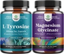 Balení volného formuláře L Tyrosin 500mg Kapsle - Vysoká síla L- Tyrosin dodatek pro podporu duševní energie a soustředění a Glycinát hořčíku 400mg per Serving for Mood Sleep and Relaxation