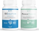 IBSolution Gut Health Bundle - Všechny přírodní Gut Zdravotní podpora & Premium Probiotika w / 40 Miliardy CFU pro podporu nepravidelných Bowels, Bloating, zácpa, plyn, bolesti břicha - 2 balení (120 Caps)