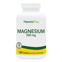 NaturesPlus Magnesium - 200 mg, 180 tablet - Vegetariánské, Bezlepkové - 180 Služeb