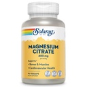 SOLARAY Magnesium Citrát 400mg - dodatek k hořčíku - Bone Health, Muscle, Relaxation and Heart Health Support - Enhanced Absorption, Vegan, Gluten Free, 60denní záruka, 30 Služeb, 90 VegCaps