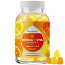DHA Omega 3 Gummie pro dospělé - Delicious Flaxseed for Brain Omega 3 6 9 Dodatek pro zánět, energii a inzulín - Vegetariánské esenciální mastné přísady pro imunitní podporu - 60 Počet