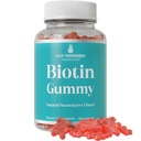 Ultra vysoká síla Biotin Gummies pro růst vlasů pro ženy a muže. Želatina Free, Vegan Biotin 10000mcg Chewables pro silnější vlasy kůže a hřebíky. Great Ochutnávání Jahodové ochucené Gummy