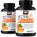 FORCE FACTOR Lepší turmerická 2- Pack společná podpora Dodatek s hydroCurc kurkumin s černým pepřem, Klinická síla Společná podpora, 240 Tablety, Bílé balení