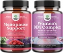 Bundle kompletního bylinné menopauza Dodatek pro ženy - Multibenefit Menopauza Ease Hormon Balance, a potentní DIM dodatek pro ženy s DIM a Black Pepper Menopauza Podpora a PMS Relief