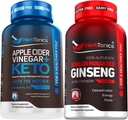 Herbtonika Apple Cider Ocet Kapsle Plus Keto BHB Duplica124; Tuk Burner & Weight Loss Dodatek pro ženy a muže - Velká síla Ginseng Korean Red Panax Extract - Podpora výkonu pro muže a ženy