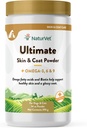 NaturVet Ultimate Skin and Coat Powder Plus Omega 3, 6 a 9 dodatek pro psy a kočky, Powder, Made in The USA with Globally Source Ingredients 14 Ounce