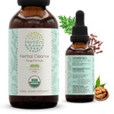 HerbEra Herbal Cleanse Organic Alcohol- Free tinktura current 124; Detox a Cleanse Formule, Extract Supplement Curmwood Herb, Black Walnut Hull, Cloves Flower Buds Current 124; Purge Extract (2 fl oz)