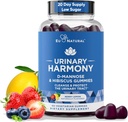 Moč Harmony D Mannose Gummies pro močové trakt Zdraví - D- Mannose & Hibiscus Cleanse, Flush & Protect Moč systém - Potenciální vzorec, Drogy zdarma - 60 Berry Lemon Flavor Gummies, 20 Day Supply