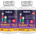 NuBest Bundle Tall 10 + 60 Kapsle Vysoké děti 90 Žvýkací tablety 124; Výška Podpora růstu pro děti & dospívající 124; Vápník, Vitamíny D3 K2, Kolagen & Bylinné směsi