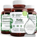Natural Nutra Kelp Jod štítné žlázy Supplement, Posílit imunitní systém, a reguluje metabolismus, Vegan Sea Kelp, Non GMO, Atlantic Sourced Seaweed Extract, 225 mcg, 100 tablet