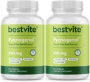 BESTVITE Pycnogenol 100mg (120 Kapsle) (60x2) - Francouzský námořní Pine Bark Extract - No Stearates - Gluten Free - Non GMO