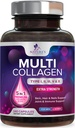 Multi kolagen doplněk 2400 mg - Typy I, II, III, V & X Multi kolagen Peptidy pilulky pro ženy a muže, Hydrolyzované kolagen doplňky, vlasy, kůže, hřebík, a společná podpora doplněk - 240 Kapsle