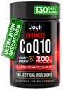 Vysoká absorpce CoQ10 200MG - Co Q10, 200mg Softgels for Heart Health & Energy Production - Enhanced Co Q 10 Supplementary with Antioxidants and Flaxseed Oil - CoQ10 200 mg Per Serving
