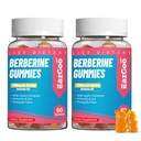 2 Pack Berberine Gummies - 1200mg Berberine dodatek s Ceylon Skořice pro metabolismus a podporu energie, Vegan Gelatin- Free- 120 Počet