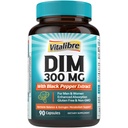 DIM doplněk pro ženy a muže, Estrogen Metabolismus, Hormon Balance & Menopauza Podpora, DIM 300 mg s Black Pepper Extract, vysoká absorpce, 90 Kapsle