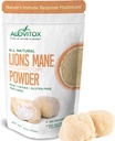 Alovitox Organic Lion 's Mane Houba Powder 124; Natural Superfood for Brain, Energy & Imunitary Health, Provides Neural Support, GI Protection, Cardiovaskulární benefity CUR 124; Non- GMO, Vegan, gluten- Free CUR 124; 4 oz
