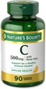 Nature 's Bounty Vitamin C, Podpora zdravého imunitního systému, 500 mg Vitamin C s růžemi, 90 Žvýkací tablety