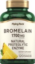 Piping Rock Bromelain dodatek 124; 1700 mg color 124; 120 kapslí 124; Ananasový enzym color 124; Non- GMO, gluten zdarma