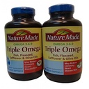 Nature Made Triple Omega 3 6 9 - Ryby, lněná semena, mazací oleje a olivové oleje - 2 láhve, 180 Softgels každý