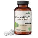 Futurebiotika Vitamin K2 (MK7) s doplňkem D3 - Non- GMO Formule - 5000 IU Vitamin D3 & 90 mcg Vitamin K2 MK-7, 60 Vegetariánské kapsle