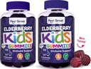 Feel Great Kids Elderberry Gummies with Zinek and Vitamin C (2-Pack) Yellow 124; Imunitní podpora Sambucus Elderberry Yellow 124; Berry Ochucené Vegan Multivitamins Yellow 124; 90 Počet