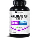Zdravotní péče Pantotenová kyselina 500mg vitamin B5 dodatek 124; 200 Veganské kapsle 124; Extra síla energie a metabolismus Podpora 124; Non- GMO, gluten- Free 124; Made in USA