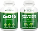 CoQ10 100mg + Organic Turmeric Curcumin 700mg s Bioperin Black Pepper - 120 Softgels & 120 Kapsle - 95% Kurkuminoidy - Made in USA