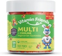 Vitamin Friends - Vegetarian Multivitamin & Cholin pro děti - Denní nutriční podpora Gummies w / Vitamin C, D, E, A, B6, Zinek, kyselina listová, Cholin, Selen, Niacin, Thiamin, Biotin (30 Day Supply)