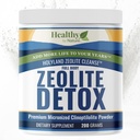 HolyLand Zeolite Cleanse - Zeolit Detox Powder (7.05oz 200 Gram) - Cloptilolit Natural Activated - Micronized 0-25 - Full Body Detox for Women, Men - Podporuje Energy, Focus, Imunity, Gut Health