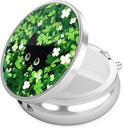 Nipichsha Pill Box, Malý Pouzdro na pero pro Purse & Pocket, Roztomilý Pořadatel Travel Medicine, Portable Medicine Container Holder to Hold Vitamíny, Léky, Rybí olej & dodatek, Green Leave Cat