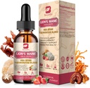 Houba Complex Liquid Drop, 8 v 1 Lví Mane Houba dodatek s Irský Moss Moss, Chaga, Turecko Ocas, Cordyceps & More pro mozek, Focus, Cognitive & Imunitation Support, Vegan, Jahodový Flavor, 60ml
