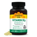 Country Life Vitamin D3 5000 IU pro imunitní a kostní zdraví, absorpci vápníku a Colon Health - Udržitelný zdroj z lanolinu, k dispozici v různých sítích