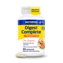Enzymedica, Digest Complete + Probiotika, Gentle Digestive Enzymy s 400 milionů CFU Aktivní kultury na kapsli, 30 Kapsle