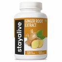 STAY ALIVE čisté kořenové kapsle zázvor 1000mg, 10: 1 Extrakt prášek s 5% Gingerols, 120 pilulky, Extra síla kořenový prášek, Vegan, Non- GMO a gluten- Free Ginger Dodatek
