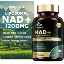 Lipozomální NAD + Doplněk 1200mg s Trans Resveratrol - Zvýšení NAD + Úrovně, Energie & Anti- Aging Support - Vegan, 100 Softgels