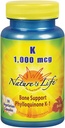 Příroda je život vitamin K 1000mcg colum124; Phylloquinone K-1 dodatek, zdravé kosti a kardiovaskulární podpora colum124; 50CT
