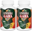 Lipozomální GABA s L- Theanine doplňky 1200mg - High Absorption GABA komplex s Ashwagandha, Heřmánek, Tart Cherry Bylinné doplňky pro muže a ženy, 120 Softgels