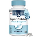 Freeda Super Cal / Mag - Kosher Vegan Bone Health Dodatek - Podporuje sílu kostí, nervové funkce a svalová relaxace - Vegetarian vápníku Magnesium Kapsle - Third- Party Testováno - 250 Kapsle