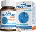 Syrová probiotika pro ženy a muže - 100 miliard CFU, 35 Stravovacích šňůr, Organic Prebiotics & Natural Digestive Enzymes for Digestive, Gut & Imunitary Health - Mléčné, Soy and Gluten Free, Non- GMO, 60 Veganské kapsle