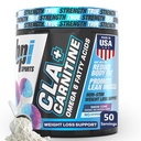 BPI Sports CLA + karnitin - konjugovaná kyselina linoleová - váhový úbytek Formule - Metabolismus, Výkon, Lean Muscle - Kofein Free - Pro muže a ženy - Sněhurka - 50 porcí - 12.34 oz.