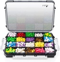 Fullicon Extra Velký Pořadatel pilulek s Moisture Proof Design, Travel Jumbo Pill Box s 20 Complex, Doplněk Pořadatel pro vitaminy se 3 zabezpečené spony (černá)