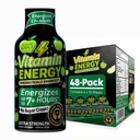 Vitamin Energy Workout + Extra síla Energy Shot Sour Apple 48 Pack, 260mg přírodní kofein, Pre- Workout, B-Vitamíny, Minerály, Vytrvalost & Výkon, Nulový cukr, gluten- Free, Vegan, 1.93 fl oz
